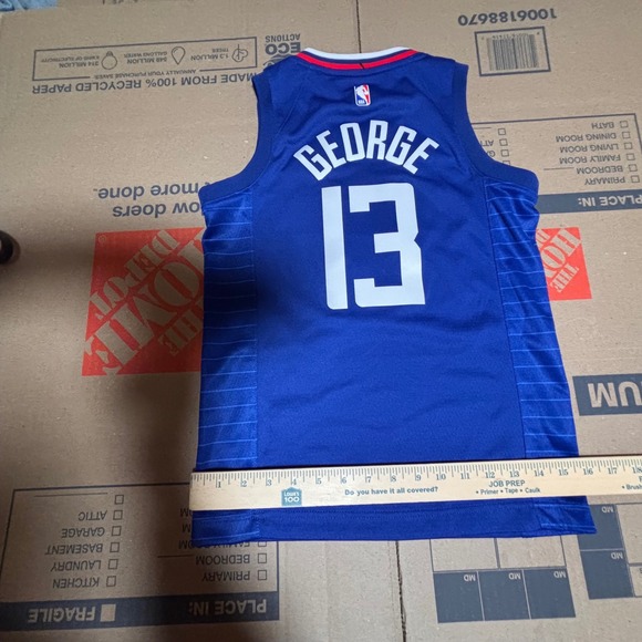 Youth Small Nike Los Angeles Clippers Kawhi Leonard 13 Swingman Jersey Blue - Picture 3 of 9